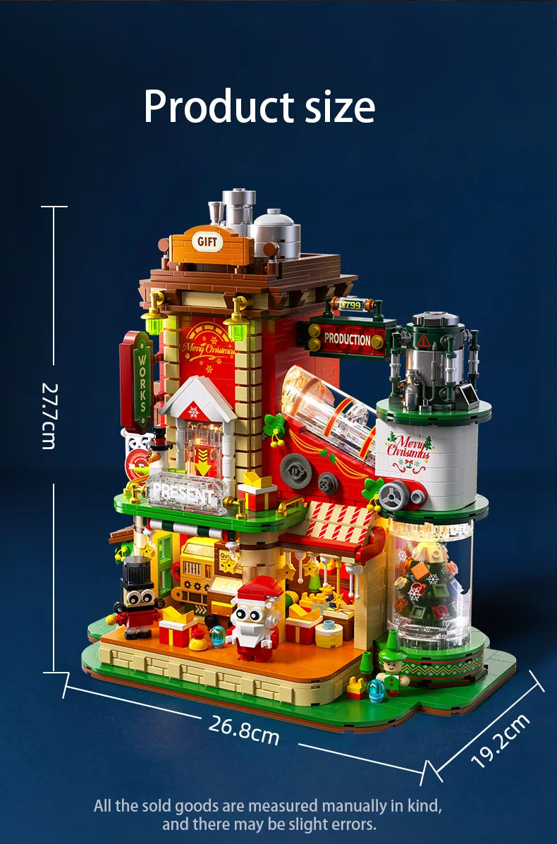 TOYLINX 2782PCS Christmas Gifts Building Block Ornament DIY Construction Blocking Factory Model Educational Toys For Children
