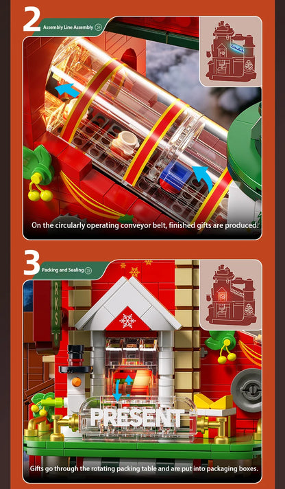 TOYLINX 2782PCS Christmas Gifts Building Block Ornament DIY Construction Blocking Factory Model Educational Toys For Children