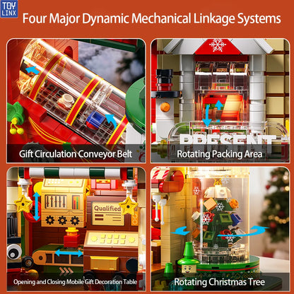 TOYLINX 2782PCS Christmas Gifts Building Block Ornament DIY Construction Blocking Factory Model Educational Toys For Children