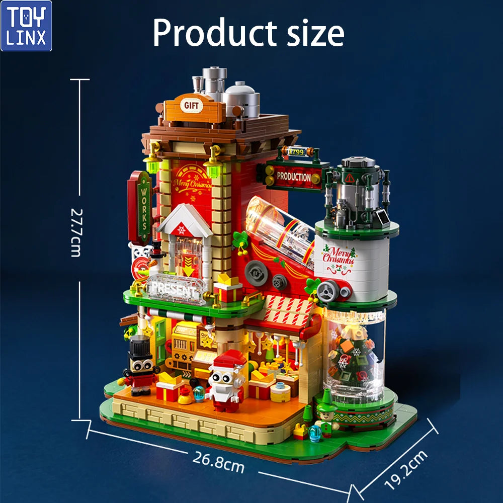 TOYLINX 2782PCS Christmas Gifts Building Block Ornament DIY Construction Blocking Factory Model Educational Toys For Children