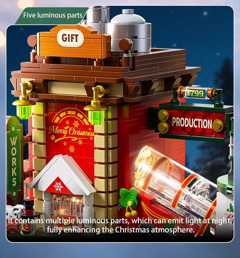 TOYLINX 2782PCS Christmas Gifts Building Block Ornament DIY Construction Blocking Factory Model Educational Toys For Children