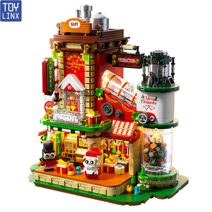 TOYLINX 2782PCS Christmas Gifts Building Block Ornament DIY Construction Blocking Factory Model Educational Toys For Children