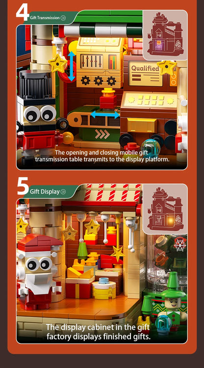 TOYLINX 2782PCS Christmas Gifts Building Block Ornament DIY Construction Blocking Factory Model Educational Toys For Children