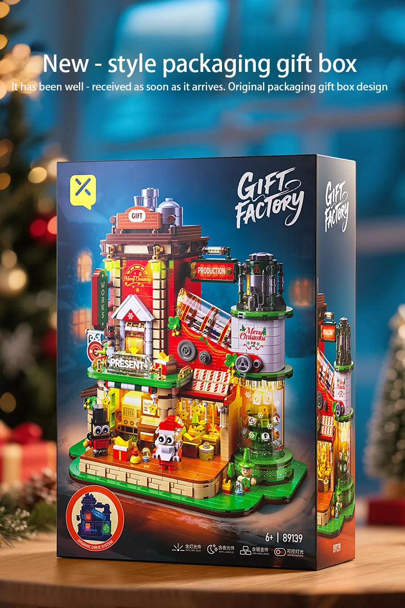 TOYLINX 2782PCS Christmas Gifts Building Block Ornament DIY Construction Blocking Factory Model Educational Toys For Children