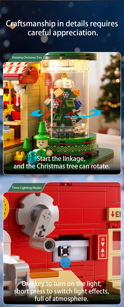 TOYLINX 2782PCS Christmas Gifts Building Block Ornament DIY Construction Blocking Factory Model Educational Toys For Children