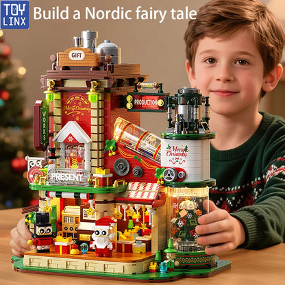 TOYLINX 2782PCS Christmas Gifts Building Block Ornament DIY Construction Blocking Factory Model Educational Toys For Children