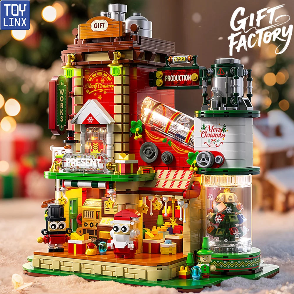 TOYLINX 2782PCS Christmas Gifts Building Block Ornament DIY Construction Blocking Factory Model Educational Toys For Children
