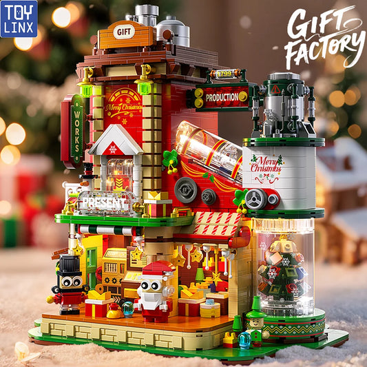 TOYLINX 2782PCS Christmas Gifts Building Block Ornament DIY Construction Blocking Factory Model Educational Toys For Children