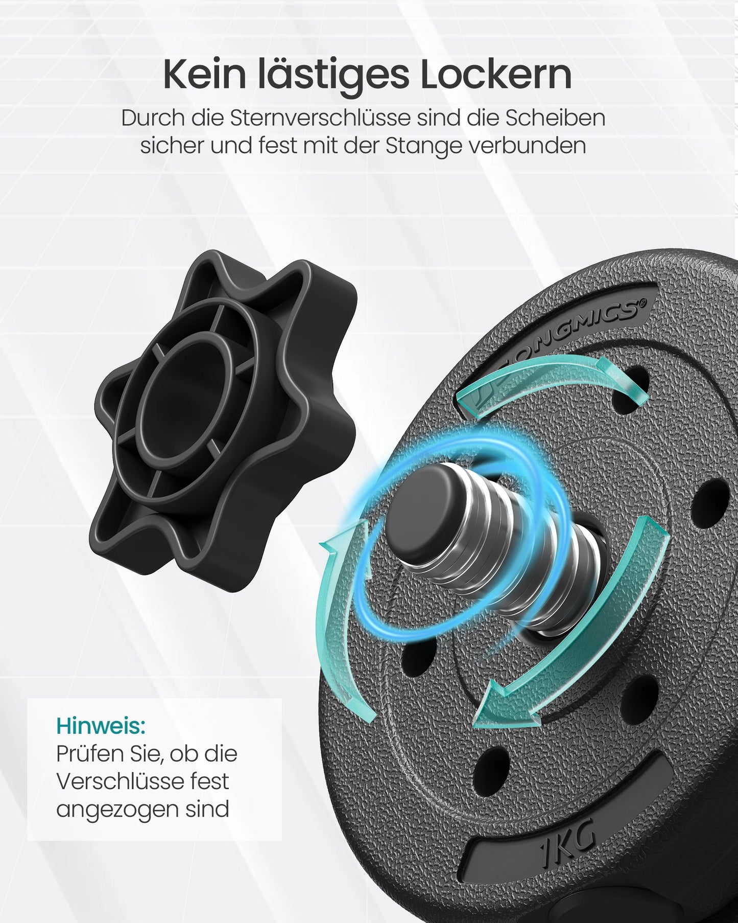 SONGMICS 2-in-1 dumbbell 2x10 kg dumbbell set for home, 1 pair